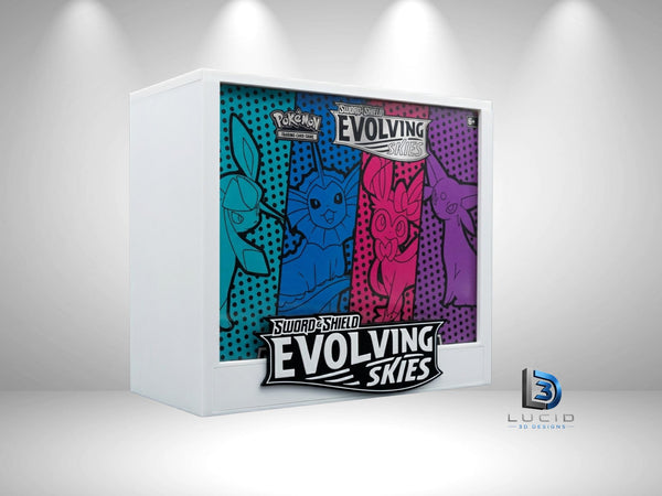 Evolving Skies ETB Display Case | Pokemon Elite Trainer Box Protector | 3D Printed PLA | Magnetic Lid | Acrylic | Collector Gift