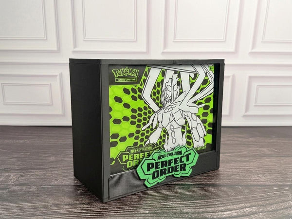 Perfect Order ETB Display Case | Pokemon Elite Trainer Box Protector | 3D Printed PLA | Magnetic Lid | Acrylic | Collector Gift