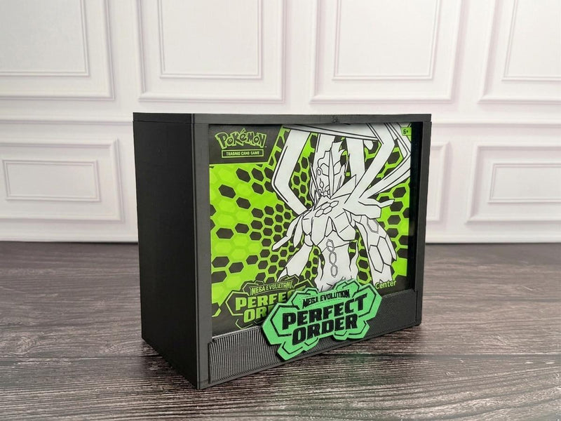 Perfect Order ETB Display Case | Pokemon Elite Trainer Box Protector | 3D Printed PLA | Magnetic Lid | Acrylic | Collector Gift