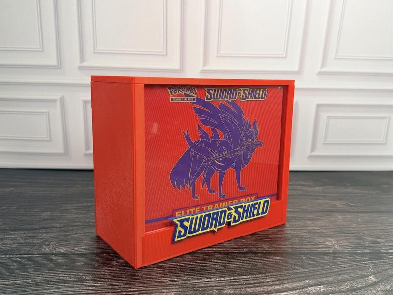 Sword & Shield ETB Display Case | Pokemon Elite Trainer Box Protector | 3D Printed PLA | Magnetic Lid | Acrylic | Collector Gift
