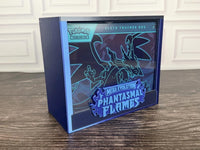 Phantasmal Flames Special Edition ETB display case with ETB inside