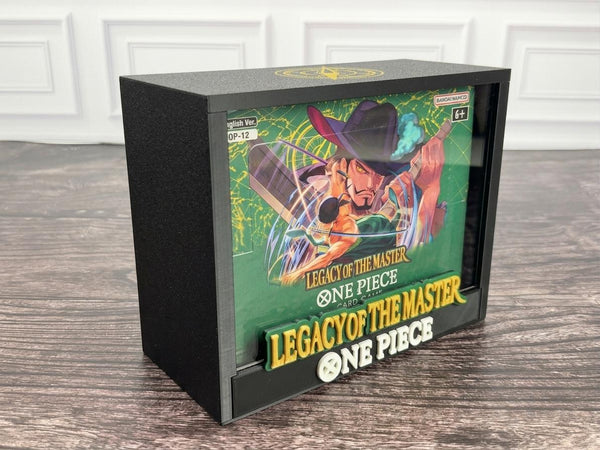 One Piece OP-12 Legacy of the Master Booster Box Display Case | 3D Printed PLA | Magnetic Lid | Acrylic | TCG Collector Gift