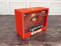 One Piece OP-13 Carrying On His Will booster box display case with box inside