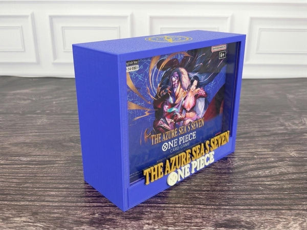 One Piece OP-14 & EB-04 The Azure Sea's Seven Booster Box Display Case | 3D Printed PLA | Magnetic Lid | Acrylic | TCG Collector Gift