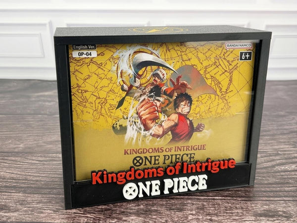 One Piece OP-04 Kingdoms of Intrigue Booster Box Display Case | 3D Printed PLA | Magnetic Lid | Acrylic | TCG Collector Gift