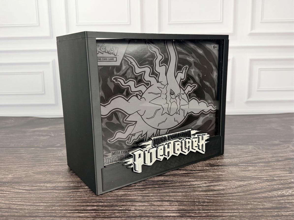 Pitch Black ETB Display Case with Elite Trainer Box inside