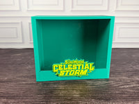 Celestial Storm ETB display case front view with clear acrylic window